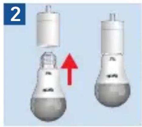 Wenn die Anmeldung scheitert, schalten Sie die Lampe aus. Wieder- holen Sie 3 und 4.