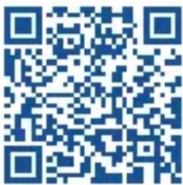 Blue QR code image, scannable for digital information retrieval