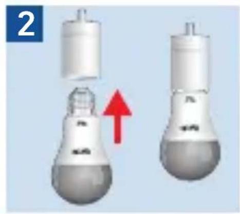 Als het aanmelden niet geslaagd is, schakel de lamp dan uit. Herhaal 3 en 4.