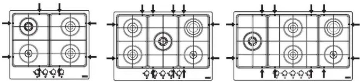 FRANKE FHMA 755 4G DC - Correct position of the grids - 1