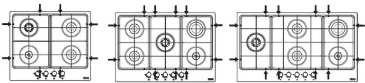 FRANKE HMA 755 4G DCL - Правильное положение решеток - 1