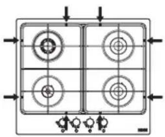 FRANKE HMA 755 4G DCL - Pozitia corectă a grătarelor - 1