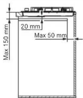Max 150 mm 20 mm Max 50 mm