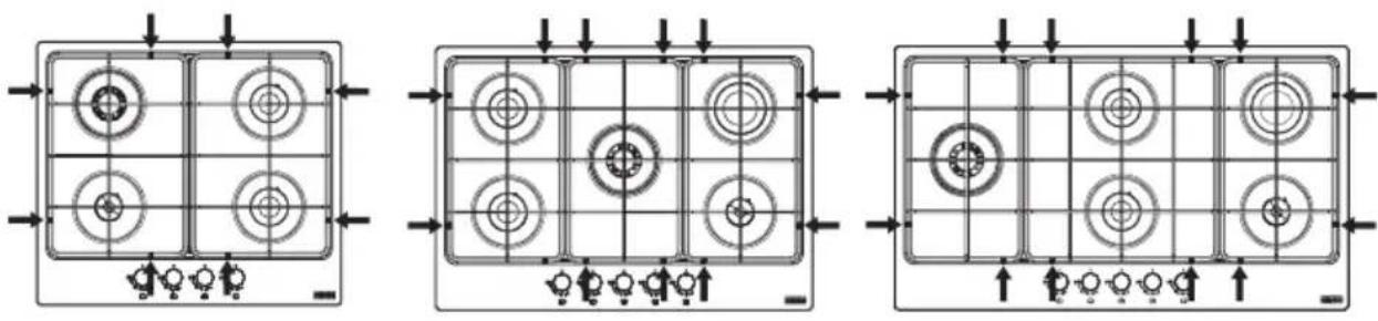 FRANKE HMA 755 4G DCL - Korrekte Position der Gitter - 1