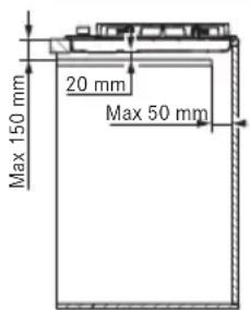 Max 150 mm 20 mm Max 50 mm