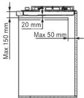 Max 150 mm 20 mm Max 50 mm