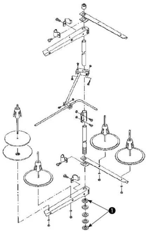 JUKI MS1190 - Installation du porte-bobines - 1