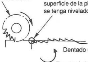 superficie de la pl se tenga nivelado Dentado o Estadado la