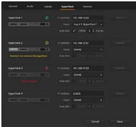 Blackmagic Design ATEM Mini Extreme - HyperDeck Settings - 1