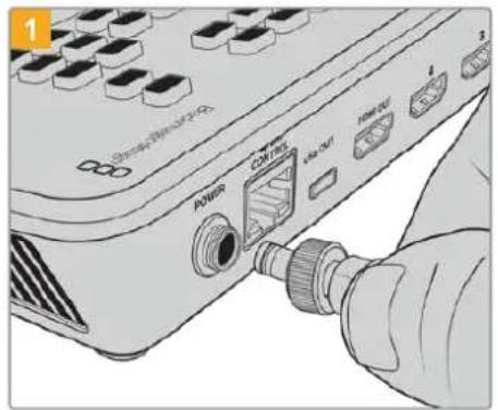 Blackmagic Design ATEM Mini Extreme - Conexión del cable de alimentación - 1