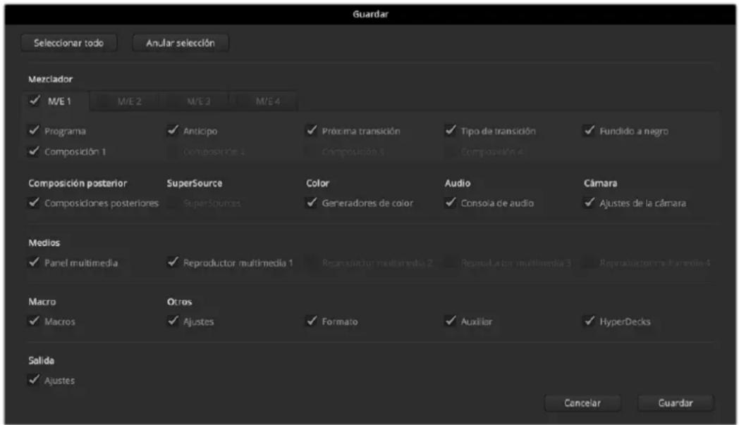 Blackmagic Design ATEM Mini Extreme - Cómo guardar la configuración - 1