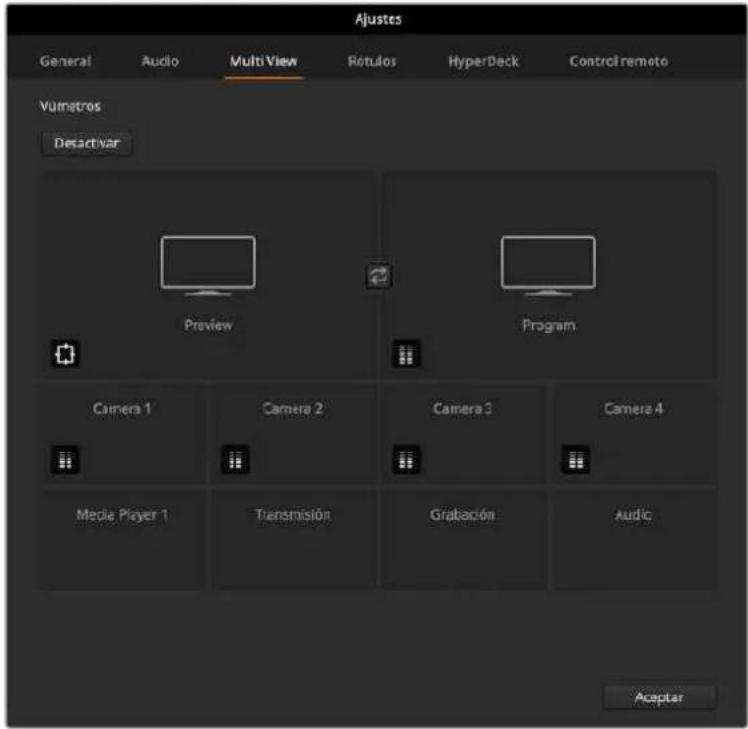 Blackmagic Design ATEM Mini Extreme - Ajustes del modo de visualización simultánea - 1