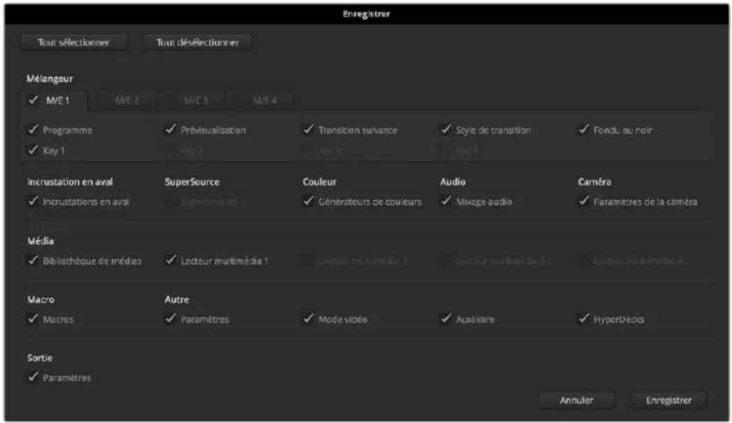 Blackmagic Design ATEM Mini Extreme - Enregistrer vos paramètres - 1