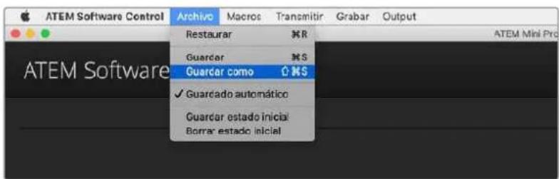 Blackmagic Design ATEM Mini Extreme - Guardar y restablecer los ajustes del mezclador - 1