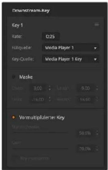 Blackmagic Design ATEM Mini Extreme - Einrichten eines Luma/Linear-Keys für den Downstream Keyer in ATEM Software Control: - 1