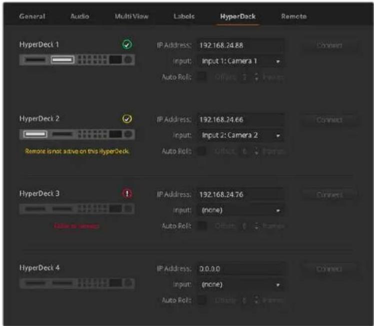 Blackmagic Design ATEM Mini Extreme - HyperDeck Settings - 1