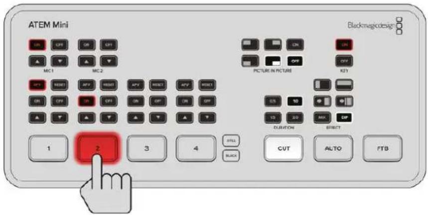 Blackmagic Design ATEM Mini Extreme - So führen Sie einen Hartschnitt aus: - 1
