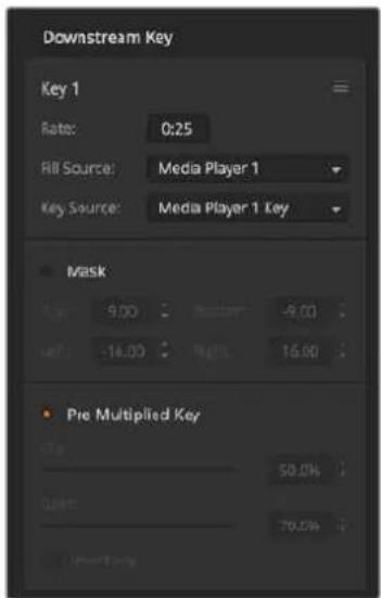 Blackmagic Design ATEM Mini Extreme - To set up a luma/linear key on downstream keyer in ATEM Software Control: - 1