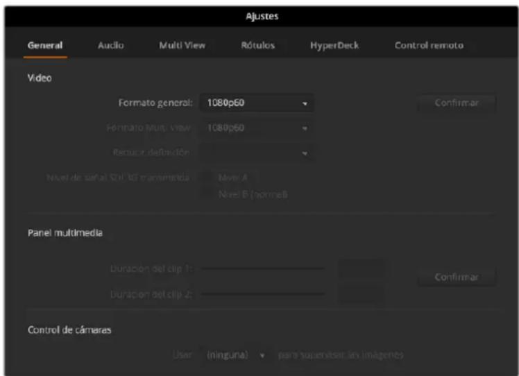 Blackmagic Design ATEM Mini Extreme - Configuración de ajustes del mezclador - 1