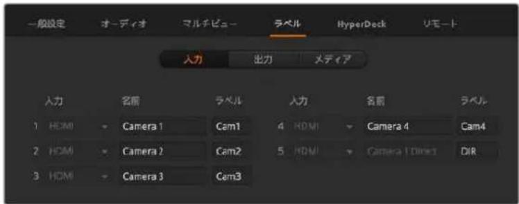 Blackmagic Design ATEM Mini Extreme - ラベル設定 - 1