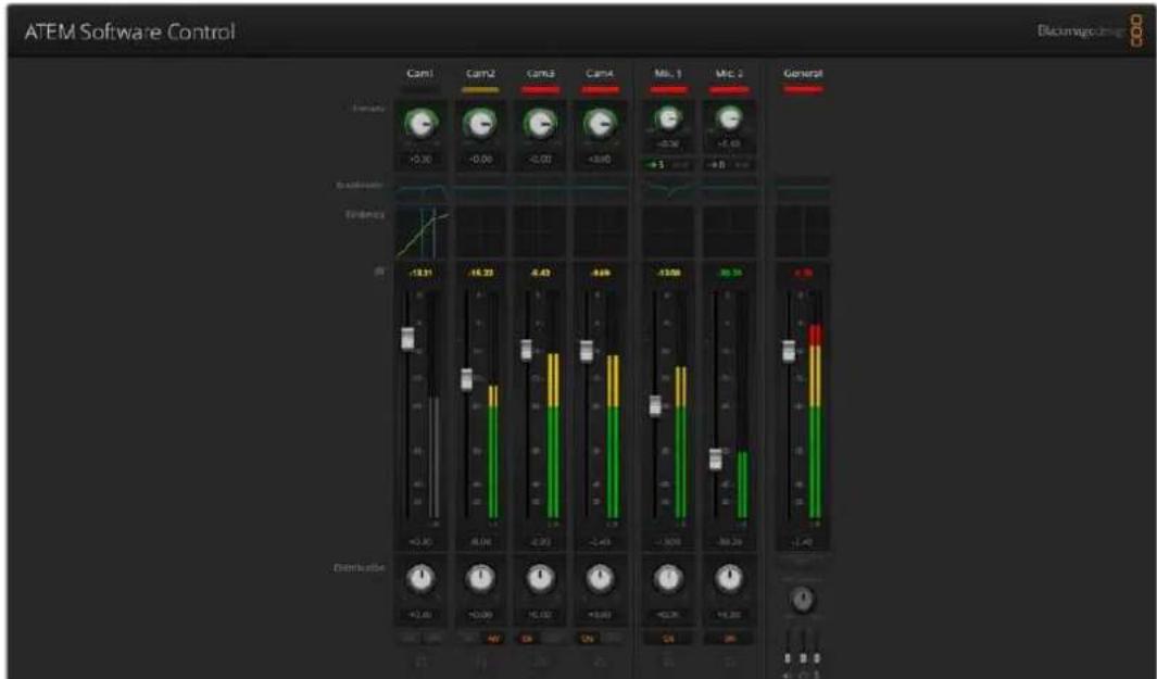 Blackmagic Design ATEM Mini Extreme - Personalización de la mezcla de audio con controles Fairlight - 1