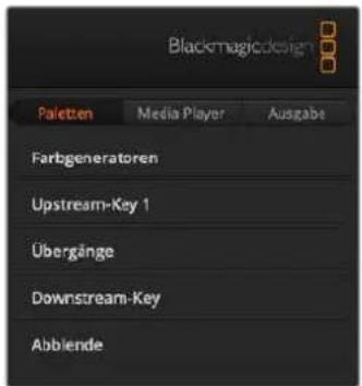 Blackmagic Design ATEM Mini Extreme - Menüpaletten - 1