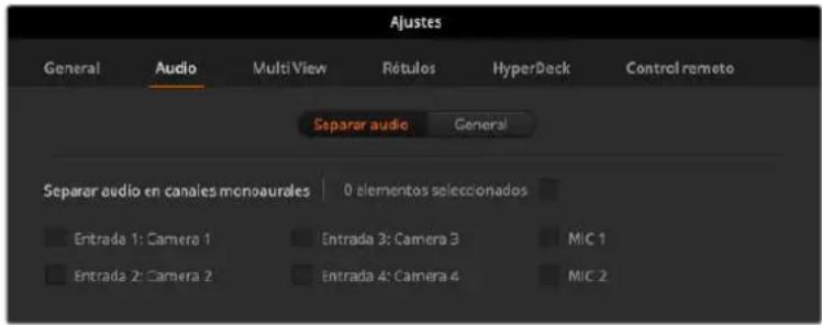 Blackmagic Design ATEM Mini Extreme - Configuración de las entradas y salidas de audio - 1