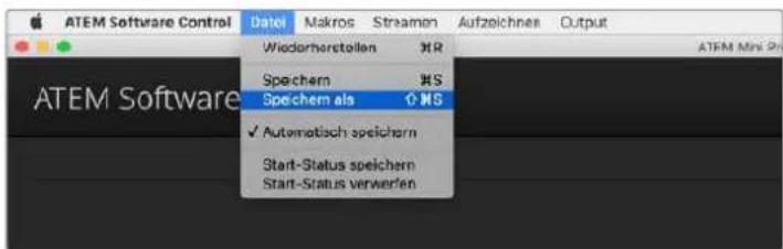 Blackmagic Design ATEM Mini Extreme - Speichern und Wiederherstellen von Mischereinstellungen - 1