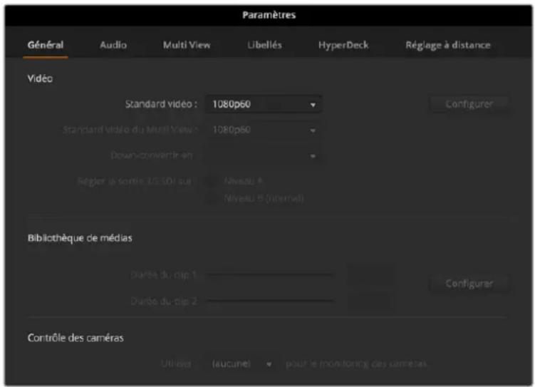 Blackmagic Design ATEM Mini Extreme - Modifier les paramètres du mélangeur - 1