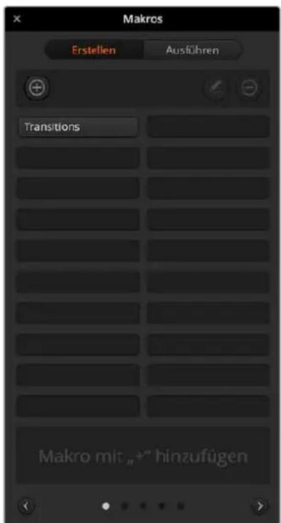 Blackmagic Design ATEM Mini Extreme - Das Makrofenster in ATEM Software Control - 1