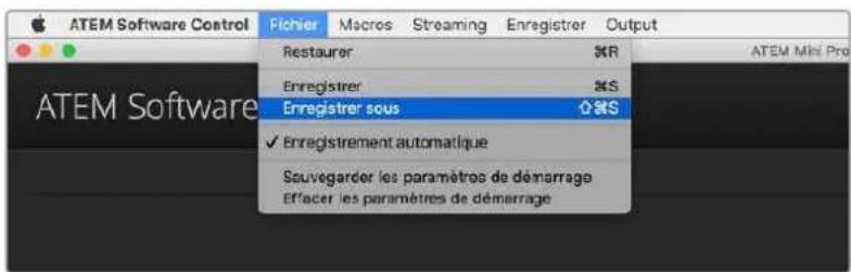 Blackmagic Design ATEM Mini Extreme - Sauvegarder et restaurer les paramètres du mélangeur - 1