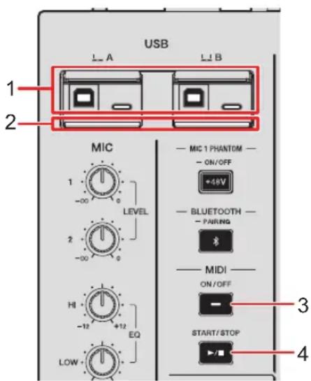 PIONEER DJMA9 - Section USB/MIDI - 1