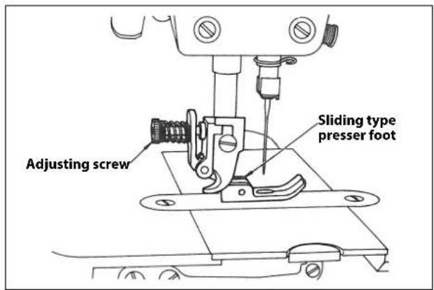 Adjusting screw Sliding type presser foot