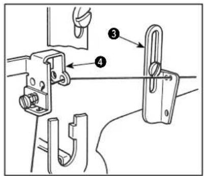 Technical diagram showing mechanical assembly with numbered components, likely for assembly or maintenance instructions.