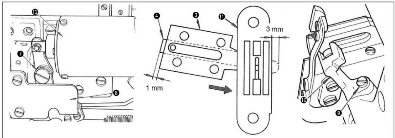 JUKI MH484 - Posizione longitudinale della base del coltello mobile - 1