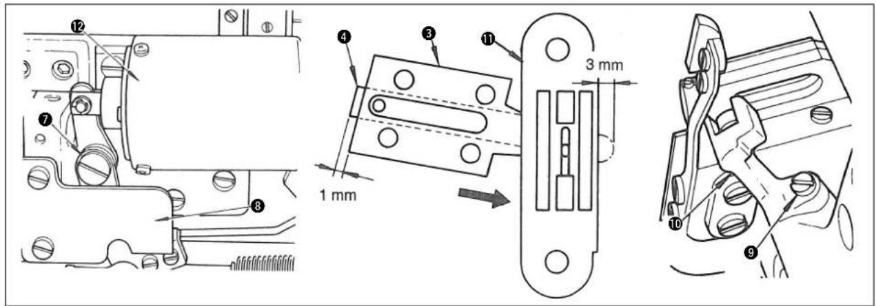 JUKI MH484 - Längsposition des Sockels des beweglichen Messers - 1