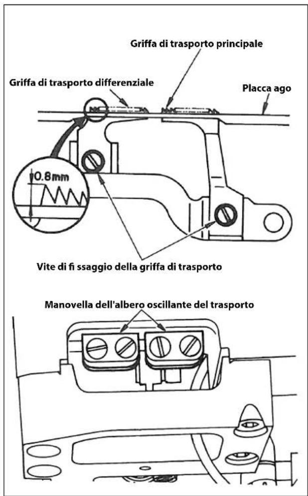Griffa di trasporto principale Griffa di trasporto differenziale Placca ago 0.8mm Vite di fi ssaggio della griffa di trasporto Manovella dell'albero oscillante del trasporto