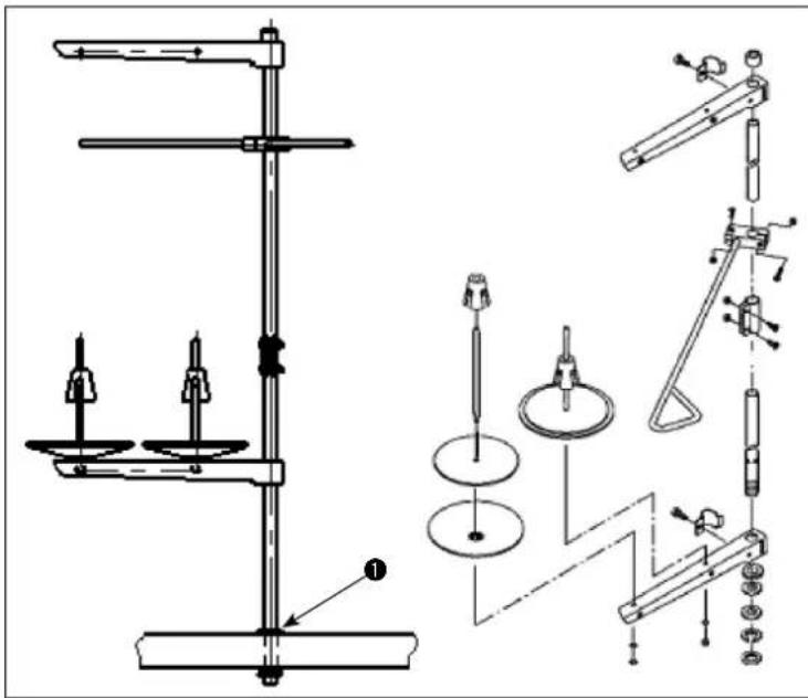 Technical diagram of a laboratory apparatus with labeled components and motion indicators