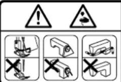 JUKI MH484 - (II) Explication des pictogrammes et étiquettes d'avertissement - 12