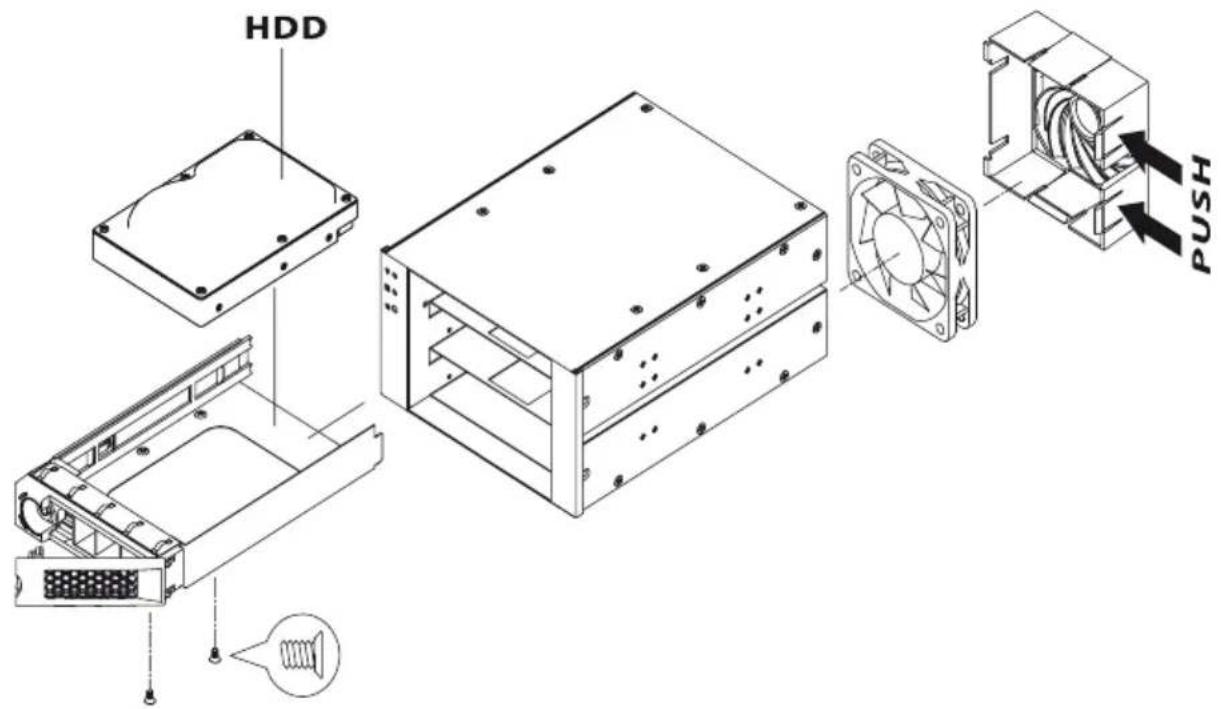 Icy Box IB553SSK - Festplatte und Lüfter Montage - 1