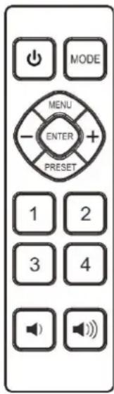 MODE MENU ENTER PRESET 1 2 3 4