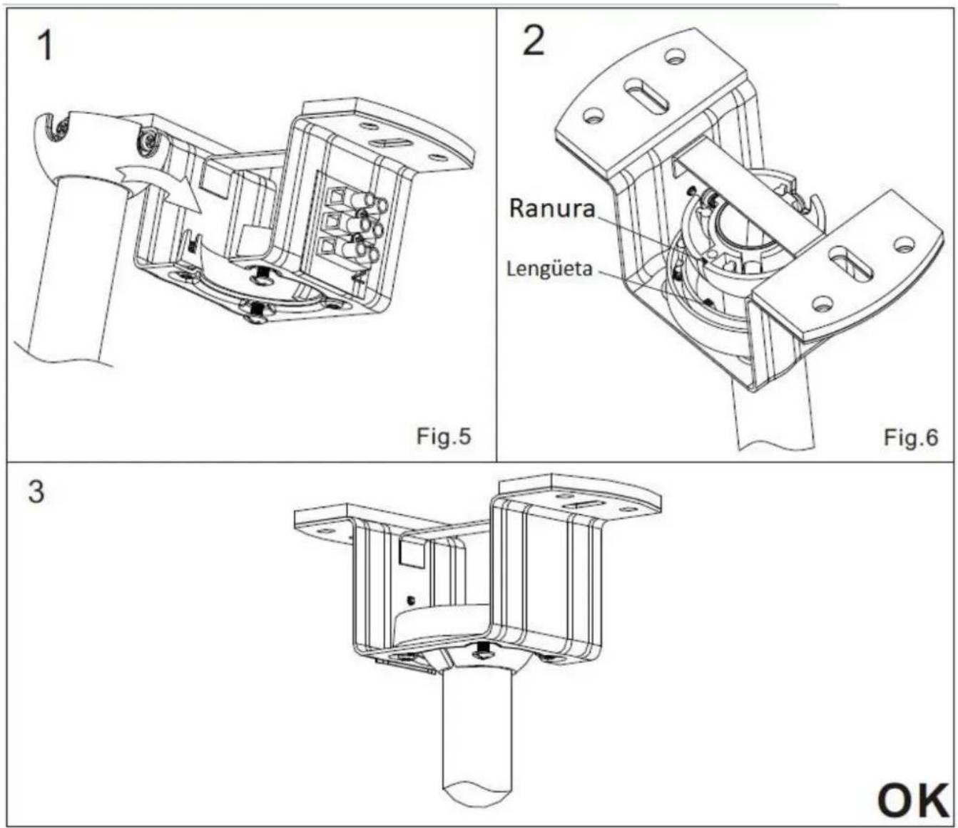 Orbegozo CP 110105 - Instal·lació del motor del ventilador al suport de suspensió. - 1