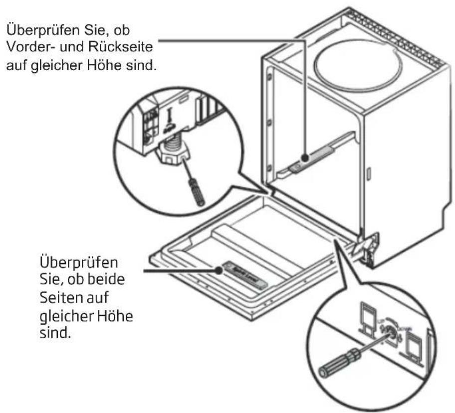 AMICA EGSP 566 100 E - Schritt 5. Ausrichten des Geschirrspülers - 1
