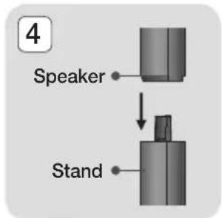 SAMSUNG HTJ5550K - Installing the Speakers on the Tallboy Stand - 4
