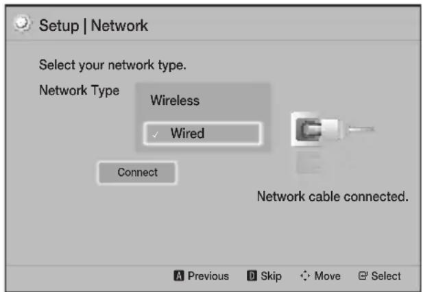SAMSUNG HTJ5550K - The Network screen appears. - 1