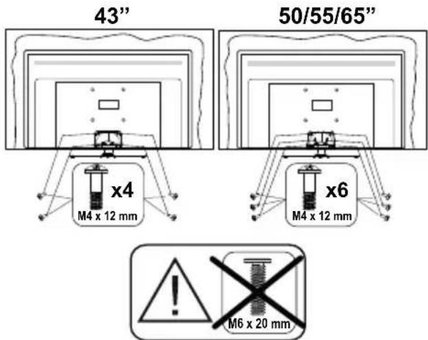 PANASONIC TX55LX650E - Montaje del pedestal - 3