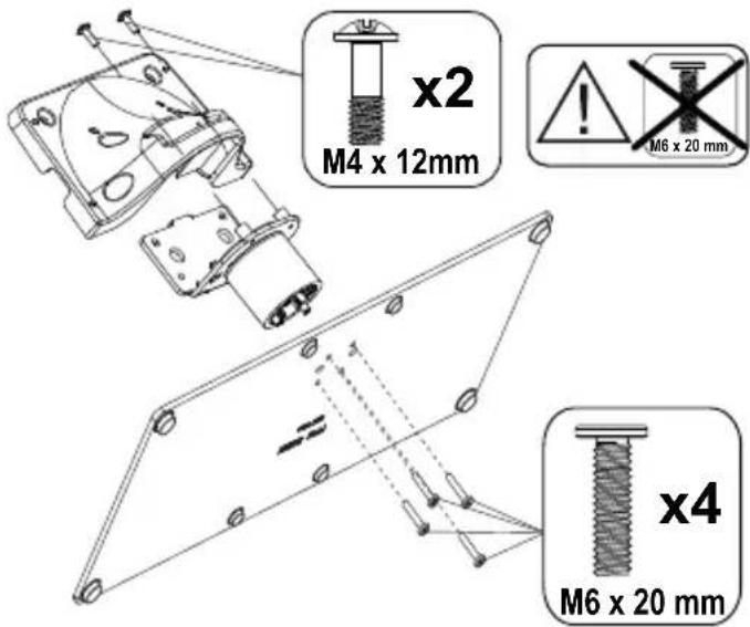 x2 M4 x 12mm M6 x 20 mm x4 M6 x 20 mm