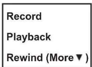 Record Playback Rewind (More▼)