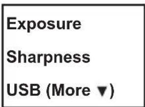 Exposure Sharpness USB (More ▼)