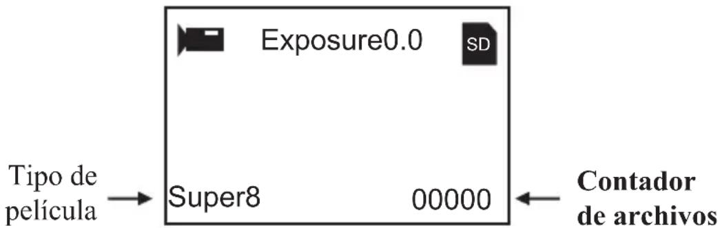 Exposure0.0 SD Tipo de película → Super8 00000 Contador de archivos
